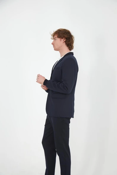 CEKMON Erkek Regular Fit Düğmeli Çok Cepli Blazer Rahat Spor Ceket - 12