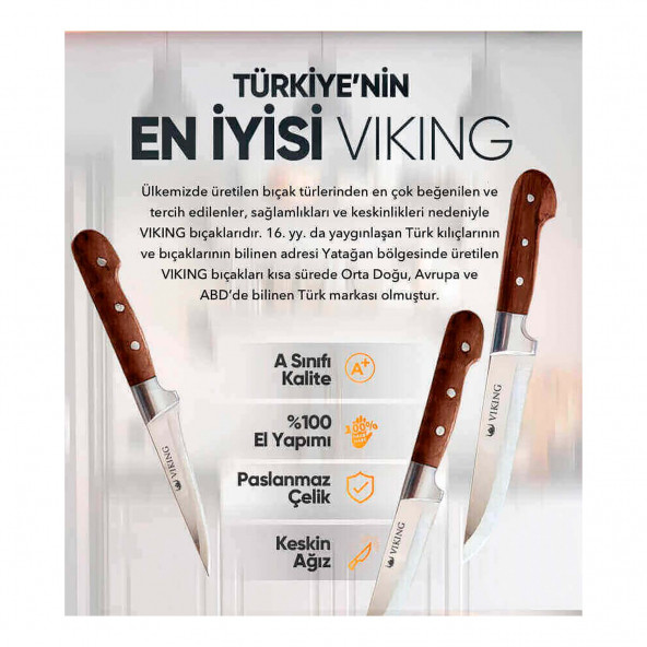 VİKİNG EL DÖVMESİ 3'LÜ BIÇAK SETİ - 3