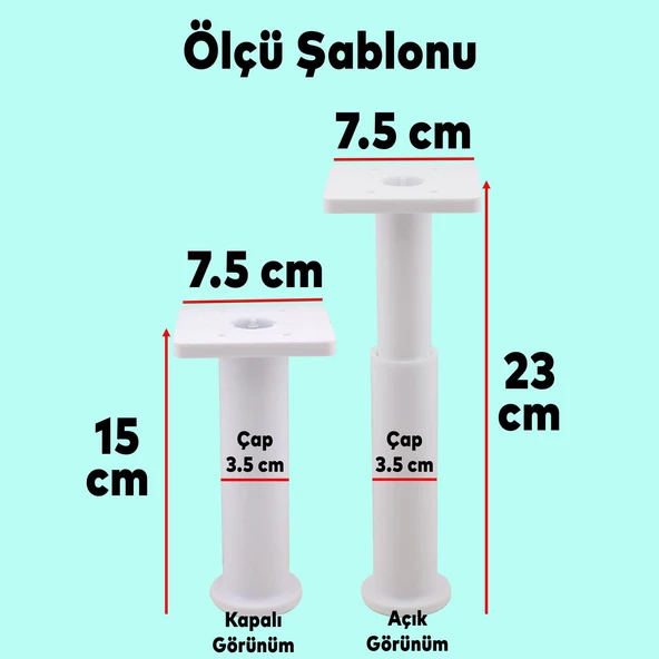 Aspen 12'li Set Mobilya Kanepe Koltuk Tv Ünitesi Konsol Ayağı Ayakları Destek 24 Cm Beyaz - 6