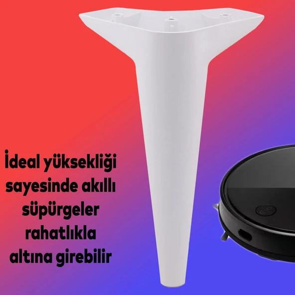 Aspen 12'li Set Mobilya Kanepe Koltuk Tv Ünitesi Konsol Ayağı Ayakları Destek 24 Cm Beyaz - 7