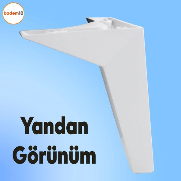 Kale Mobilya Ayağı 12'li Set Tv Ünitesi Konsol Koltuk Kanepe Destek 23 Cm Beyaz Ayakları - Resim 8