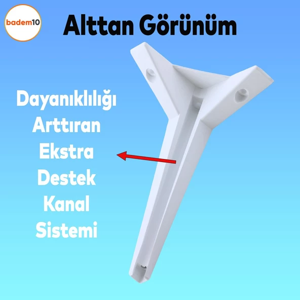 Kale Mobilya Ayağı 12'li Set Tv Ünitesi Konsol Koltuk Kanepe Destek 23 Cm Beyaz Ayakları - Resim 7