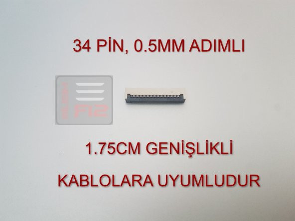 34 Pin 0.5mm Adımlı Flex Kablo Sabitleyici Ffc Konnektör Soketi Sabitleme Fleks Bağlama Aparatı