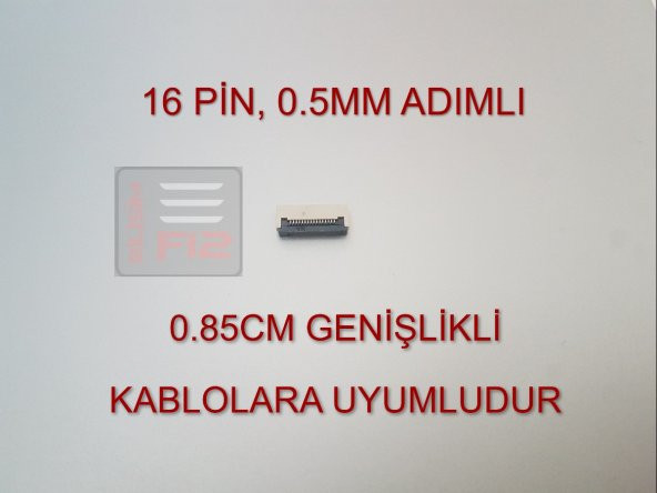 16 PİN 0.5MM ADIMLI FLEX KABLO SABİTLEYİCİ FFC KONNEKTÖR SOKETİ SABİTLEME FLEKS BAĞLAMA APARATI