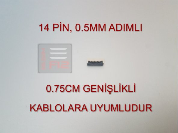 14 PİN 0.5MM ADIMLI FLEX KABLO SABİTLEYİCİ FFC KONNEKTÖR SOKETİ SABİTLEME FLEKS BAĞLAMA APARATI