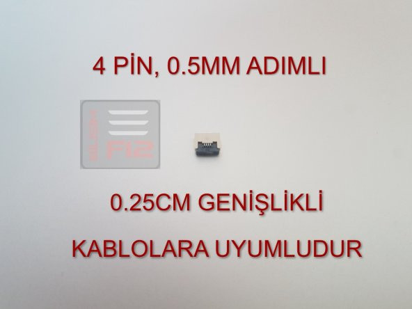 4 PİN 0.5MM ADIMLI FLEX KABLO SABİTLEYİCİ FFC KONNEKTÖR SOKETİ SABİTLEME FLEKS BAĞLAMA APARATI