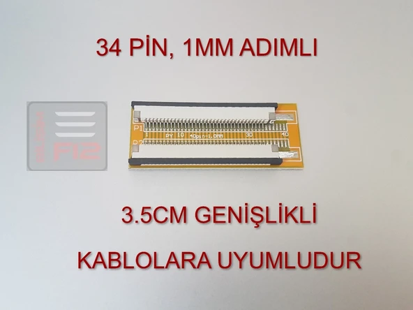34 PİN 1MM ADIMLI FLEX KABLO UZATICI FFC UZATMA SOKETİ FLEKS EKLEME BİRLEŞTİRME APARATI KONNEKTÖRÜ