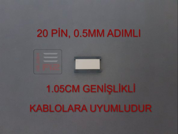 20 PİN 0.5MM ADIMLI FLEX KABLO UZATICI FFC UZATMA SOKETİ FLEKS EKLEME BİRLEŞTİRME APARATI KONNEKTÖRÜ