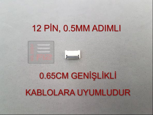 12 PİN 0.5MM ADIMLI FLEX KABLO SABİTLEYİCİ FFC KONNEKTÖR SOKETİ SABİTLEME FLEKS BAĞLAMA APARATI