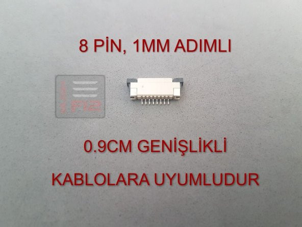 8 PİN 1MM ADIMLI ADIMLI FLEX KABLO SABİTLEYİCİ FFC KONNEKTÖR SOKETİ SABİTLEME FLEKS BAĞLAMA APARATI