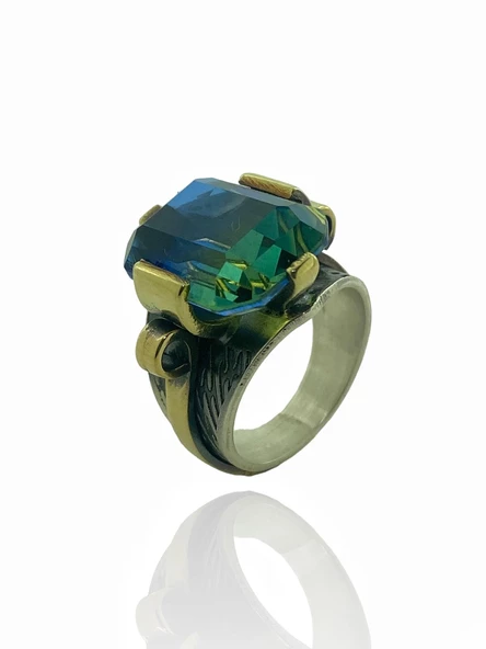 El Üretim Doğal Alexandrite Taş Otantik 925 Ayar Gümüş Yüzük - Resim 2