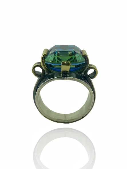 El Üretim Doğal Alexandrite Taş Otantik 925 Ayar Gümüş Yüzük - Resim 3