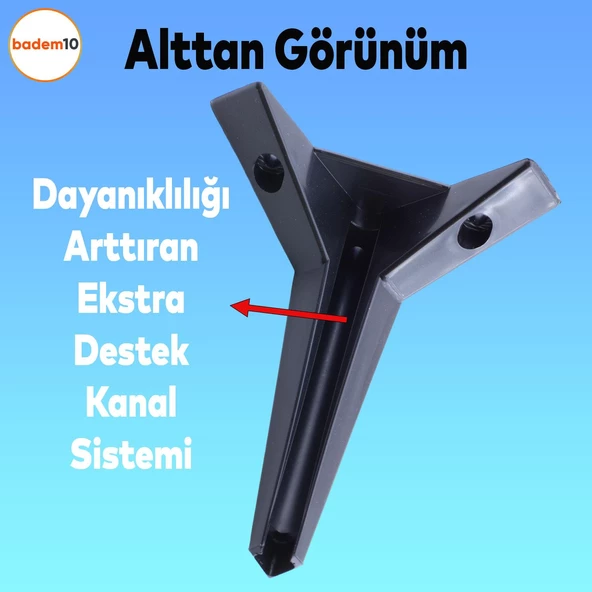 Kale Mobilya Ayağı 12'li Set Koltuk Kanepe Destek 23 Cm Siyah Tv Ünitesi Konsol Ayakları - 5