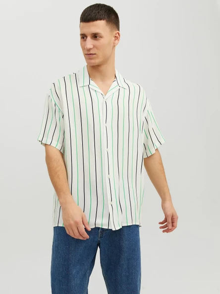 JACK JONES Erkek Kısa Kollu Desenli Gömlek 12233537 - 6