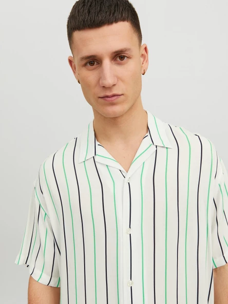JACK JONES Erkek Kısa Kollu Desenli Gömlek 12233537 - 4