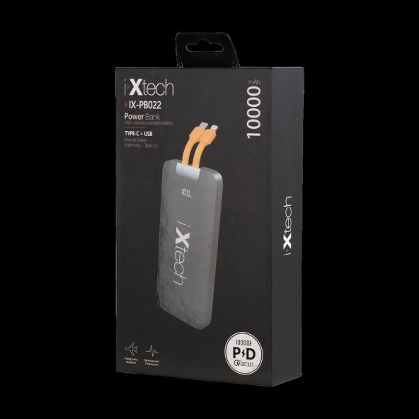İxtech 10.000 mAh Powerbank 22.5W Siyah IX-PB022 - 3