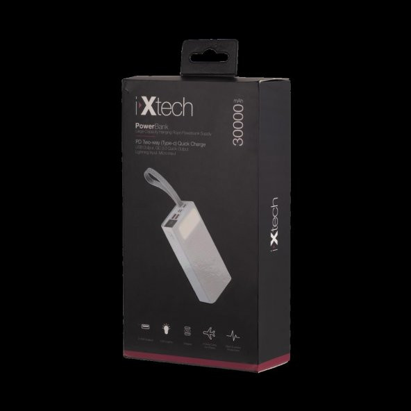 İxtech 30.000 mAh PD Powerbank Beyaz IX-PB027 - 4
