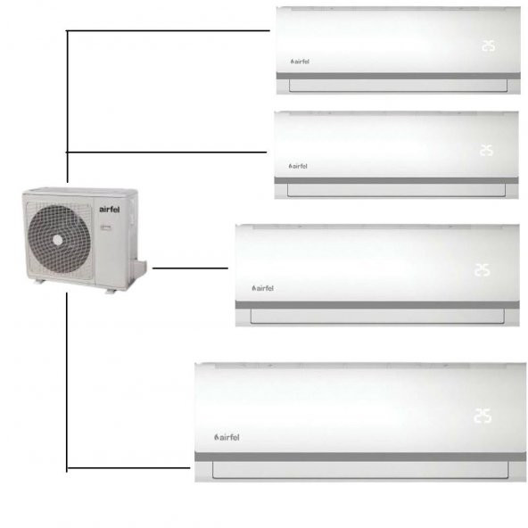 Airfel Duvar Tipi Multi Klima 42000 BTU 1 Dış Ünite + 4 İç Ünite 9+9+12+24 LMX125N