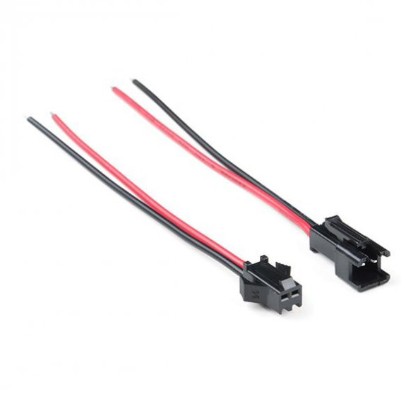 2 Pin Erkek+Dişi DC Kablo - Siyah - 10 Takım - 2