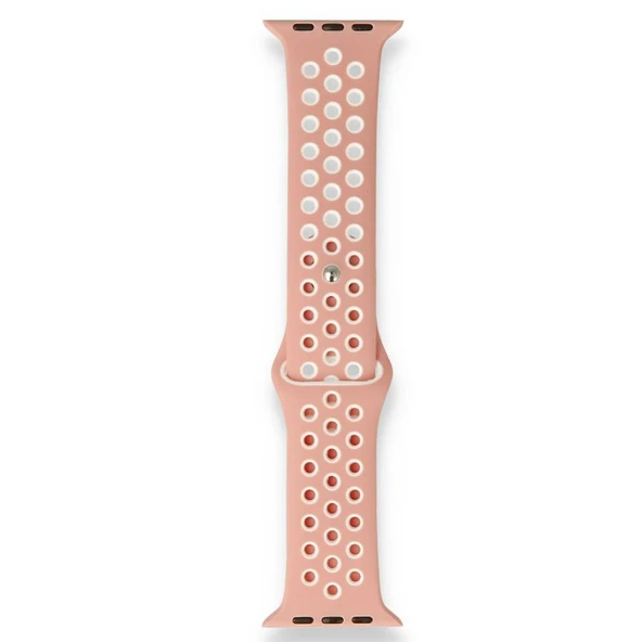 Apple Watch 38-40mm Silikon Kayış - Pudra/Beyaz - Resim 2