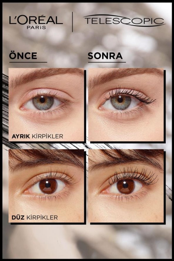 LOREAL PARİS MASKARA TELESCOPİC CARBON BLACK - 2