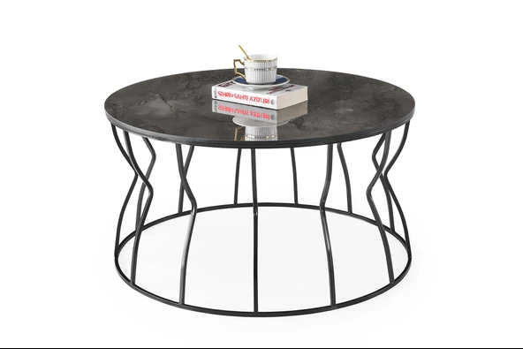Lale Metal Orta Sehpa Yuvarlak 80x43cm - 4