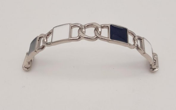 Angel Çanta Aksesuar Siyah Beyaz Kare Desenli Gümüş Çanta Tutma Sapı ürün görseli