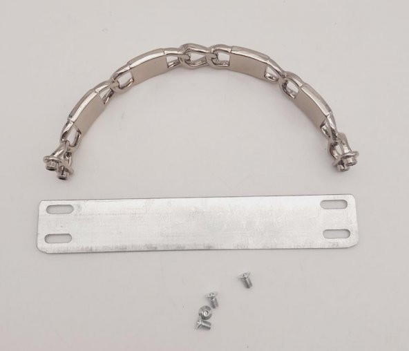 Angel Çanta Aksesuar Siyah Beyaz Kare Desenli Gümüş Çanta Tutma Sapı - Resim 2