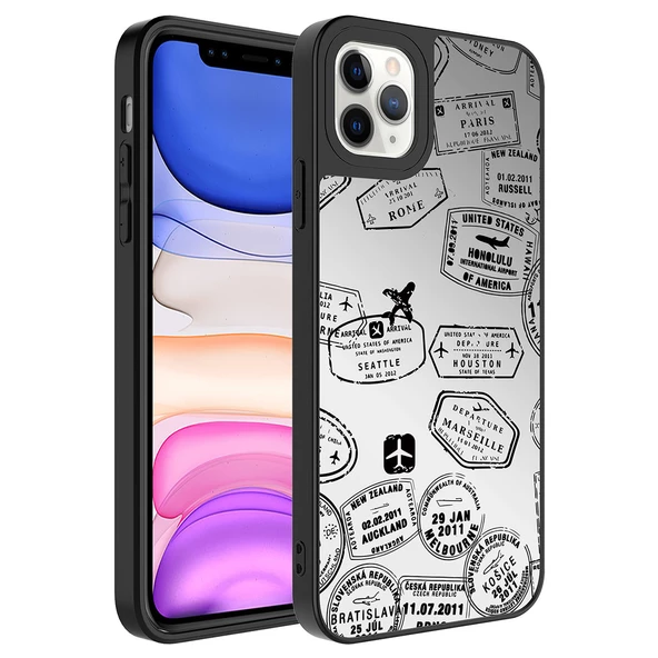 Apple iPhone 11 Pro Kılıf Aynalı Desenli Kamera Korumalı Parlak Zore Mirror Kılıf - 8