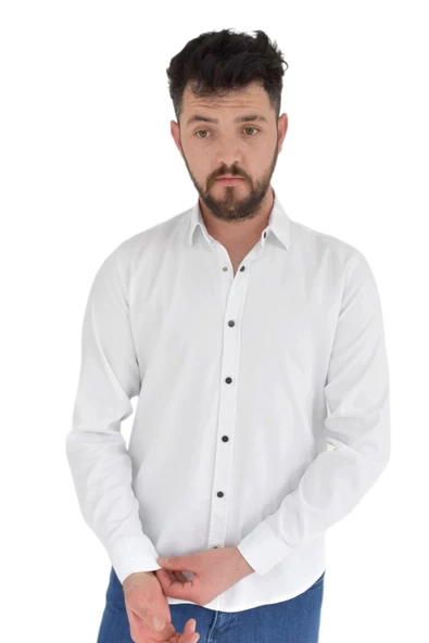 Erkek Spor Gömlek Silim Fit 9959 BGL-ST02719 - Resim 3