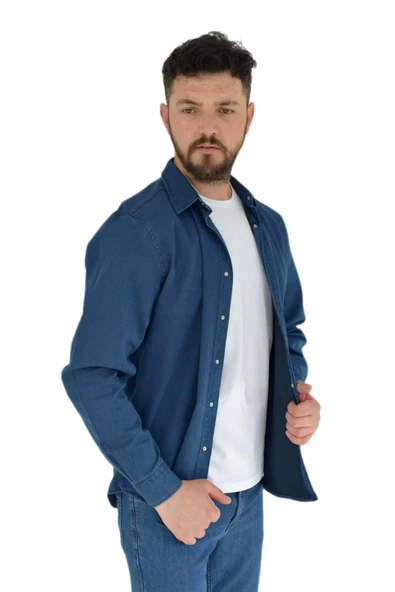 Erkek Spor Gömlek Silim Fit 9959 BGL-ST02719 - Resim 10