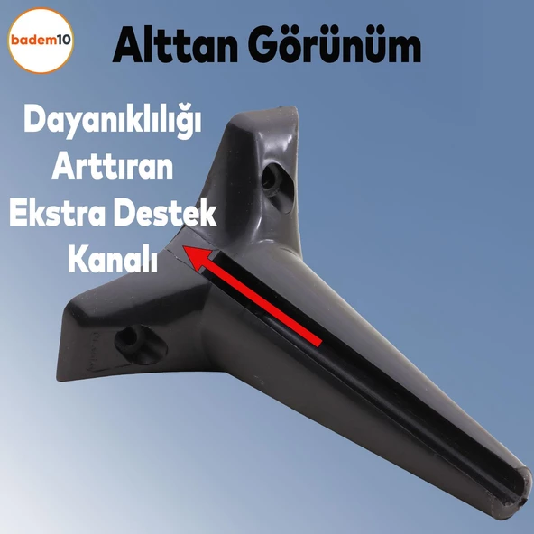 Aspen 12'li Set Mobilya Kanepe Koltuk Tv Ünitesi Ayağı Ayakları Destek 20 Cm Siyah Konsol - 3