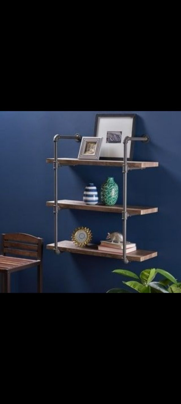 Dekoratif Duvara Borudan Raf