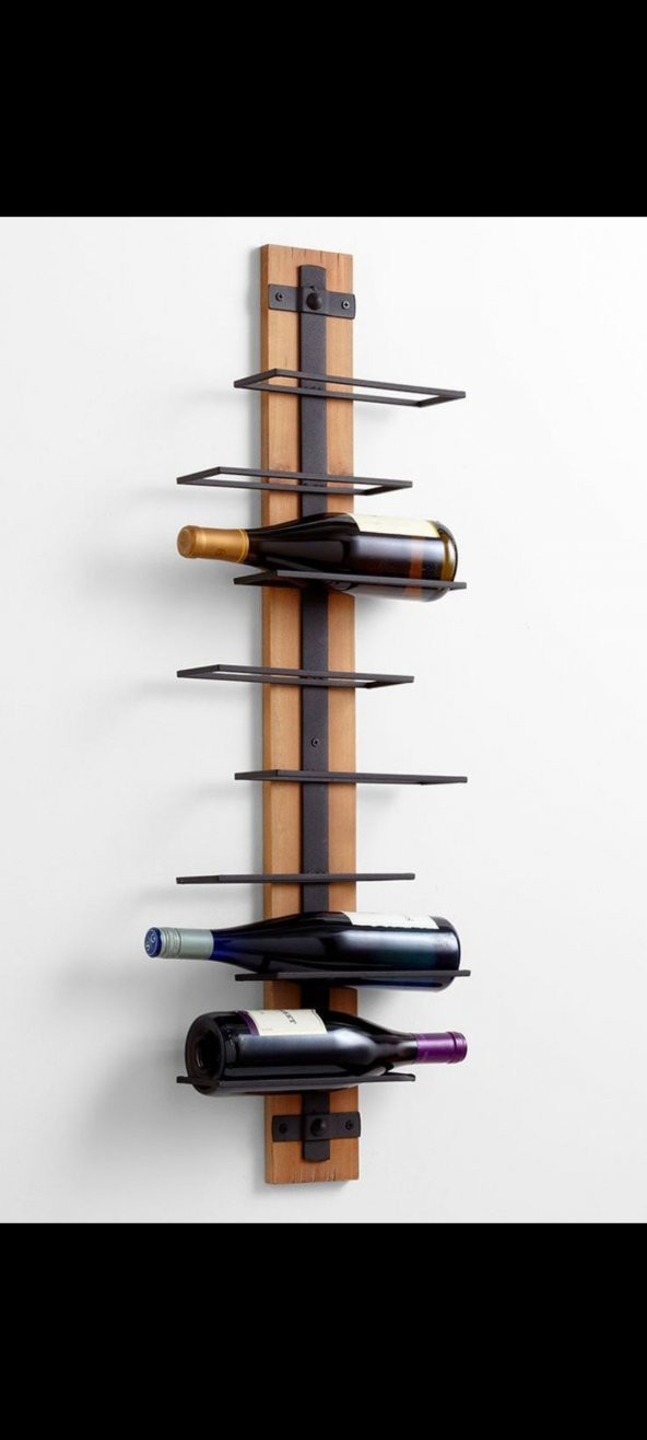 Dekoratif Duvara Şarap Rafı
