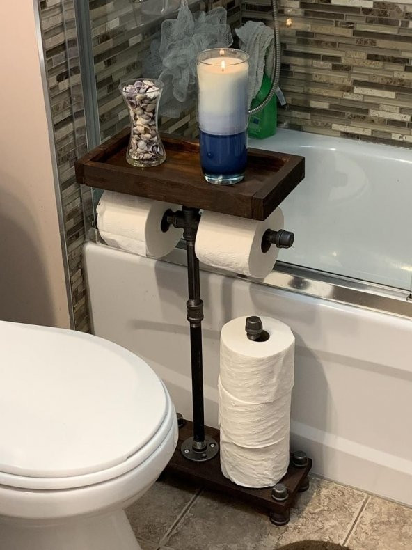 Dekoratif Borudan Tuvalet Kağıdı Askılık