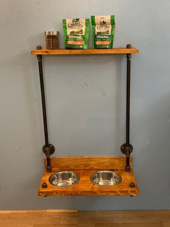 Dekoratif Borudan Kedi Köpek Mama Standı