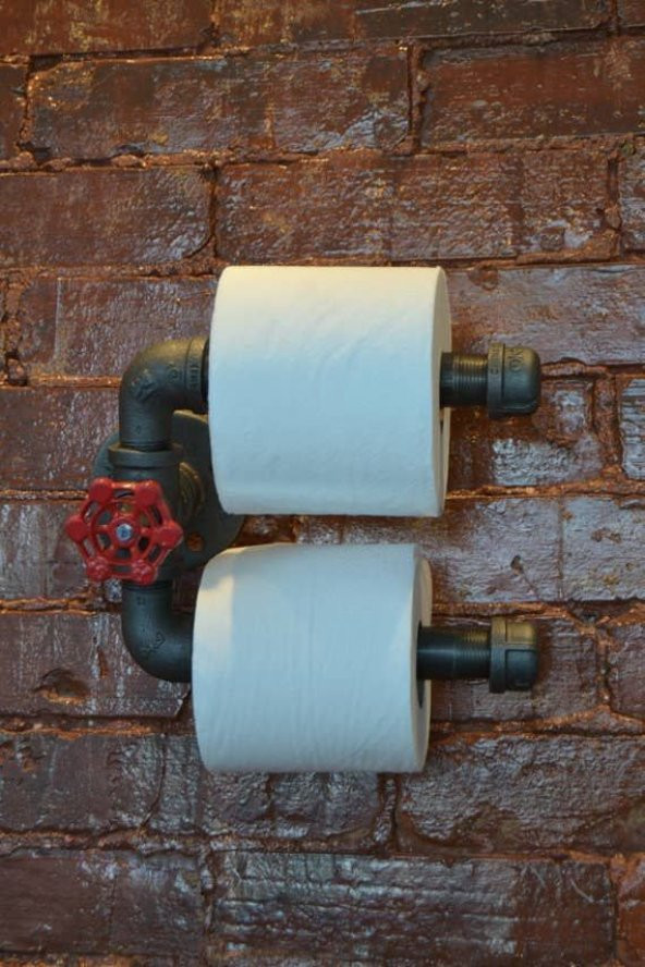 Dekoratif Borudan Tuvalet Kağıdı Askılık
