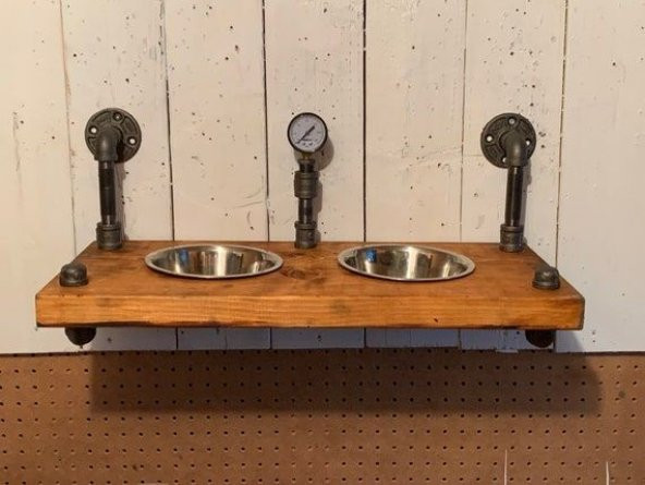 Dekoratif Borudan Kedi Köpek Mama Standı