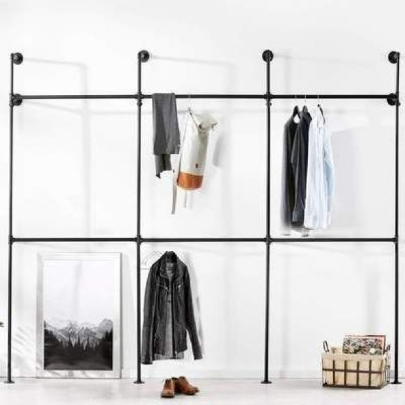 Dekoratif Borudan Askılık 225 cm