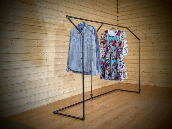 Dekoratif Borudan Askılık 250 cm