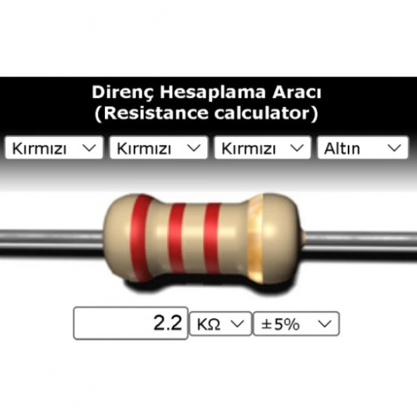 OEM 2.2 Kr (Kiloohm) Direnç 1/4 Watt (5 Adet) ürün görseli