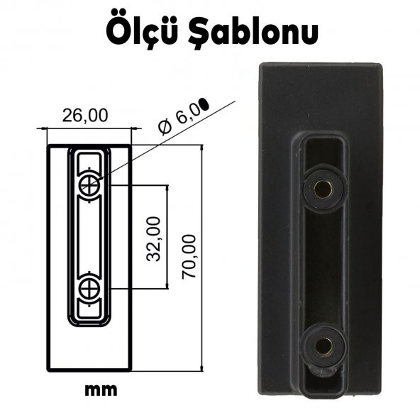 Mobilya Düğme Çekmece Dolap Kapak Kulpu Kulbu Plastik Siyah Kulp 32 mm - 3