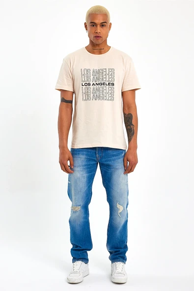 Süperlife Erkek Bisiklet Yaka Regular Fit Baskılı Tişort SPR23ts305 - 3