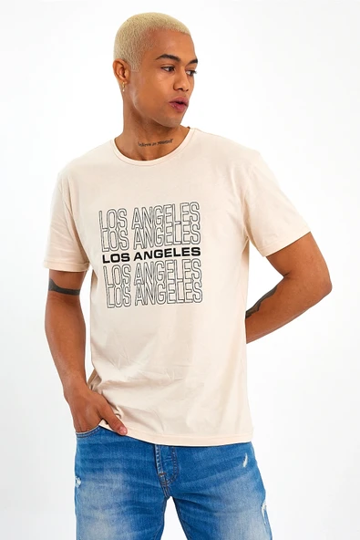 Süperlife Erkek Bisiklet Yaka Regular Fit Baskılı Tişort SPR23ts305 - 4