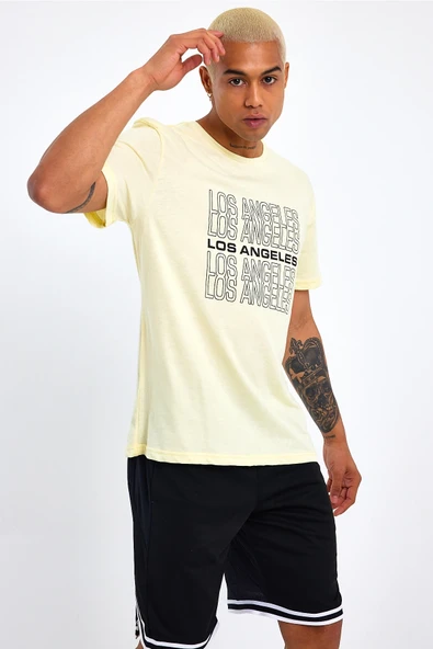 Süperlife Erkek Bisiklet Yaka Regular Fit Baskılı Tişort SPR23ts305 - 5