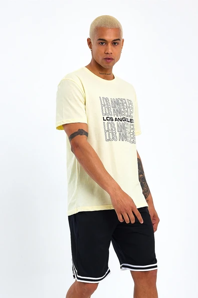 Süperlife Erkek Bisiklet Yaka Regular Fit Baskılı Tişort SPR23ts305 - 3