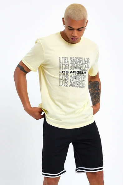 Süperlife Erkek Bisiklet Yaka Regular Fit Baskılı Tişort SPR23ts305 - 4