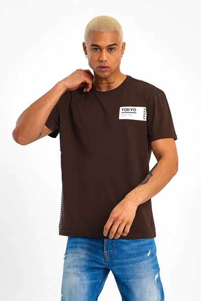 Süperlife Erkek Bisiklet Yaka Regular Fit Tokyo Baskılı Tişort SPR23ts303 - 5