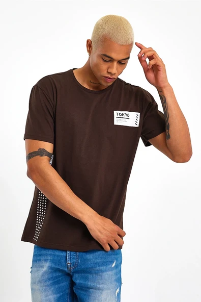 Süperlife Erkek Bisiklet Yaka Regular Fit Tokyo Baskılı Tişort SPR23ts303 - 6