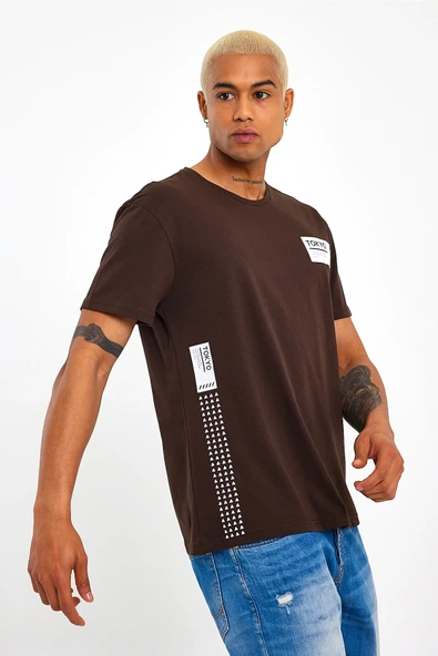 Süperlife Erkek Bisiklet Yaka Regular Fit Tokyo Baskılı Tişort SPR23ts303 - 3